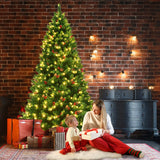 6.5 英尺预亮铰链圣诞树，带 LED 灯 6.5 Feet Pre-lit Hinged Christmas Tree with LED Lights