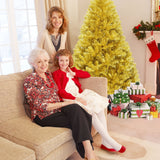 6/7.5 英尺人造金属丝圣诞树，铰接可折叠支架 - 6 英尺 6/7.5 Feet Artificial Tinsel Christmas Tree Hinged with Foldable Stand-6 ft