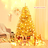 6/7.5 英尺人造金属丝圣诞树，铰接可折叠支架 - 6 英尺 6/7.5 Feet Artificial Tinsel Christmas Tree Hinged with Foldable Stand-6 ft