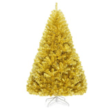 6/7.5 英尺人造金属丝圣诞树，铰接可折叠支架 - 6 英尺 6/7.5 Feet Artificial Tinsel Christmas Tree Hinged with Foldable Stand-6 ft