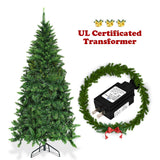 预亮人造半国家圣诞树，带 8 种闪光模式 - 6 英尺 Pre-Lit Artificial Half National Christmas Tree with 8 Flash Modes-6 ft