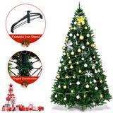 9 英尺铰接优质人造 PVC 圣诞树，带实心金属支架 9 Feet Hinged Premium Artificial PVC Christmas Tree with Solid Metal Stand