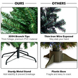 9 英尺铰接优质人造 PVC 圣诞树，带实心金属支架 9 Feet Hinged Premium Artificial PVC Christmas Tree with Solid Metal Stand