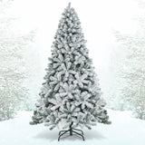 7.5 英尺雪绒铰接人造圣诞树（不带灯） 7.5 Feet Snow Flocked Hinged Artificial Christmas Tree without Lights