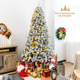 7.5 英尺雪绒铰接人造圣诞树（不带灯） 7.5 Feet Snow Flocked Hinged Artificial Christmas Tree without Lights