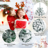 7.5 英尺雪绒铰接人造圣诞树（不带灯） 7.5 Feet Snow Flocked Hinged Artificial Christmas Tree without Lights