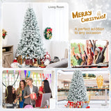 7.5 英尺雪绒铰接人造圣诞树（不带灯） 7.5 Feet Snow Flocked Hinged Artificial Christmas Tree without Lights