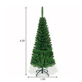 人造国足嘉湖杉木铅笔圣诞树 - 4.5 英尺 Artificial National Foot Kingswood Fir Pencil Christmas Tree-4.5ft