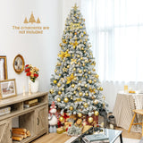 9 英尺人造圣诞树，带优质雪绒铰链 9 Feet Artificial Christmas Tree with Premium Snow Flocked Hinged