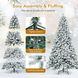 9 英尺人造圣诞树，带优质雪绒铰链 9 Feet Artificial Christmas Tree with Premium Snow Flocked Hinged