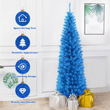 6 英尺不发光铅笔细长树人造圣诞树 6 Feet Unlit Pencil Slim Tree Artificial Christmas Tree