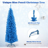 6 英尺不发光铅笔细长树人造圣诞树 6 Feet Unlit Pencil Slim Tree Artificial Christmas Tree