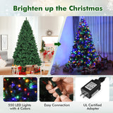 7.5 英尺预亮人造云杉圣诞树，配有 550 盏节日彩灯 7.5 Feet Pre-Lit Artificial Spruce Christmas Tree with 550 Multicolor Lights for Festival