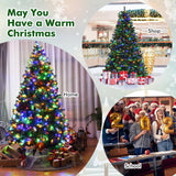 7.5 英尺预亮人造云杉圣诞树，配有 550 盏节日彩灯 7.5 Feet Pre-Lit Artificial Spruce Christmas Tree with 550 Multicolor Lights for Festival