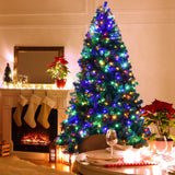 7.5 英尺预亮人造云杉圣诞树，配有 550 盏节日彩灯 7.5 Feet Pre-Lit Artificial Spruce Christmas Tree with 550 Multicolor Lights for Festival