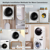 1.5 铜 .ft 干衣机带不锈钢壁挂式 - 白色 1.5 Cu .ft Clothes Dryer with with Stainless Steel Wall Mount-White