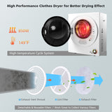 1.5 铜 .ft 干衣机带不锈钢壁挂式 - 白色 1.5 Cu .ft Clothes Dryer with with Stainless Steel Wall Mount-White