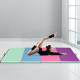 4 英尺 x 10 英尺厚折叠面板体操垫-多色 4 Feet x 10 Feet Thick Folding Panel Gymnastics Mat-Multiolor