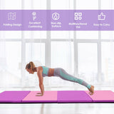 4 英尺 x 10 英尺厚折叠面板体操垫 - 粉色和紫色 4 Feet x 10 Feet Thick Folding Panel Gymnastics Mat-Pink & Purple