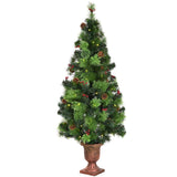 3/4/5 英尺 LED 圣诞树，带红色浆果松果 - 5 英尺 3/4/5 Feet LED Christmas Tree with Red Berries Pine Cones-5 ft