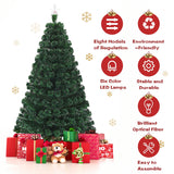 5/6/7 英尺多色人造圣诞树带 LED 灯和金属支架 - 7 英尺 5/6/7 Feet Multicolor Artificial Christmas Tree with LED Light and Metal Stand-7 Feet