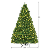 8 英尺 PVC 人造圣诞树，带 LED 灯 - 8 英尺 8 Feet PVC Artificial Christmas Tree with LED Lights-8 ft