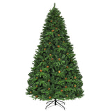 带 LED 灯和松果的植绒人造圣诞树 - 8 英尺 Flocked Artificial Christmas Tree with LED Lights and Pine Cones-8 ft