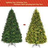 带 LED 灯和松果的植绒人造圣诞树 - 8 英尺 Flocked Artificial Christmas Tree with LED Lights and Pine Cones-8 ft