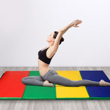 4 英尺 x 10 英尺厚折叠面板体操垫-深多色 4 Feet x 10 Feet Thick Folding Panel Gymnastics Mat-Deep Multicolor