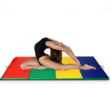 4 英尺 x 10 英尺厚折叠面板体操垫-深多色 4 Feet x 10 Feet Thick Folding Panel Gymnastics Mat-Deep Multicolor