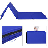 4 英尺 x 10 英尺厚折叠面板体操垫 - 蓝色 4 Feet x 10 Feet Thick Folding Panel Gymnastics Mat-Blue