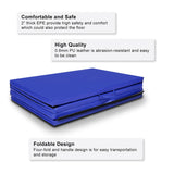 4 英尺 x 10 英尺厚折叠面板体操垫 - 蓝色 4 Feet x 10 Feet Thick Folding Panel Gymnastics Mat-Blue