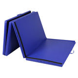 4 英尺 x 10 英尺厚折叠面板体操垫 - 蓝色 4 Feet x 10 Feet Thick Folding Panel Gymnastics Mat-Blue