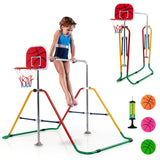 儿童折叠单杠4档可调-多色 Kids Folding Horizontal Bar with 4 Adjustable Heights-Multicolor