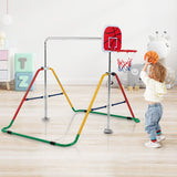 儿童折叠单杠4档可调-多色 Kids Folding Horizontal Bar with 4 Adjustable Heights-Multicolor