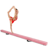 7 英尺折叠便携式地板平衡木带手柄体操运动员-粉色 7 Feet Folding Portable Floor Balance Beam with Handles for Gymnasts-Pink