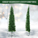 7 英尺预亮半形圣诞树，带 150 盏灯 7 Feet Prelit Half-Shape Christmas Tree with 150 Lights