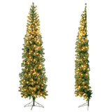 7 英尺预亮半形圣诞树，带 150 盏灯 7 Feet Prelit Half-Shape Christmas Tree with 150 Lights