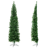 7 英尺预亮半形圣诞树，带 150 盏灯 7 Feet Prelit Half-Shape Christmas Tree with 150 Lights