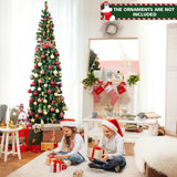 7 英尺预亮半形圣诞树，带 150 盏灯 7 Feet Prelit Half-Shape Christmas Tree with 150 Lights