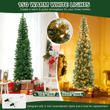 7 英尺预亮半形圣诞树，带 150 盏灯 7 Feet Prelit Half-Shape Christmas Tree with 150 Lights