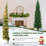 7 英尺预亮半形圣诞树，带 150 盏灯 7 Feet Prelit Half-Shape Christmas Tree with 150 Lights