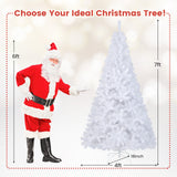 7 英尺白色圣诞树，带实心金属支架 - 7 英尺 7 ft White Christmas Tree with Solid Metal Stand-7 ft