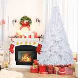 7 英尺白色圣诞树，带实心金属支架 - 7 英尺 7 ft White Christmas Tree with Solid Metal Stand-7 ft