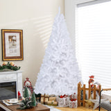 7 英尺白色圣诞树，带实心金属支架 - 7 英尺 7 ft White Christmas Tree with Solid Metal Stand-7 ft