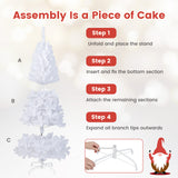 7 英尺白色圣诞树，带实心金属支架 - 7 英尺 7 ft White Christmas Tree with Solid Metal Stand-7 ft