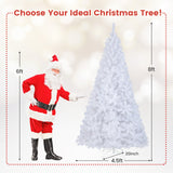 8 英尺白色圣诞树，带实心金属支架 - 8 英尺 8 ft White Christmas Tree with Solid Metal Stand-8 ft