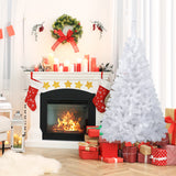 5 英尺白色人造 PVC 圣诞树，带实心金属支架 - 5 英尺 5 ft White Artificial PVC Christmas Tree with Solid Metal Stand-5 ft