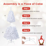 5 英尺白色人造 PVC 圣诞树，带实心金属支架 - 5 英尺 5 ft White Artificial PVC Christmas Tree with Solid Metal Stand-5 ft