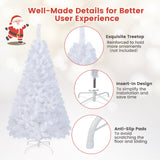 5 英尺白色人造 PVC 圣诞树，带实心金属支架 - 5 英尺 5 ft White Artificial PVC Christmas Tree with Solid Metal Stand-5 ft